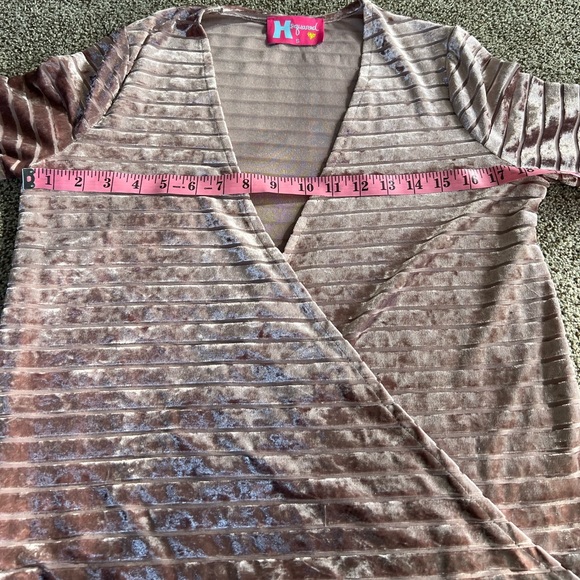 Mauve velvet blouse - Picture 3 of 3